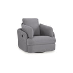 Fauteuil inclinable pivotant et coulissant gris foncé avec rangement dissimulé, tissu haute performance, pivotant à 360°