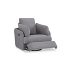 Fauteuil inclinable pivotant et coulissant gris foncé avec rangement dissimulé, tissu haute performance, pivotant à 360°