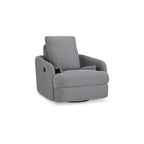 Fauteuil inclinable pivotant et coulissant gris foncé avec rangement dissimulé, tissu haute performance, pivotant à 360°