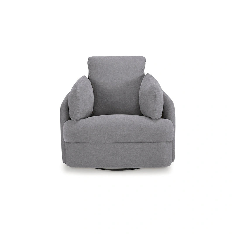 Fauteuil inclinable pivotant et coulissant gris foncé avec rangement dissimulé, tissu haute performance, pivotant à 360°