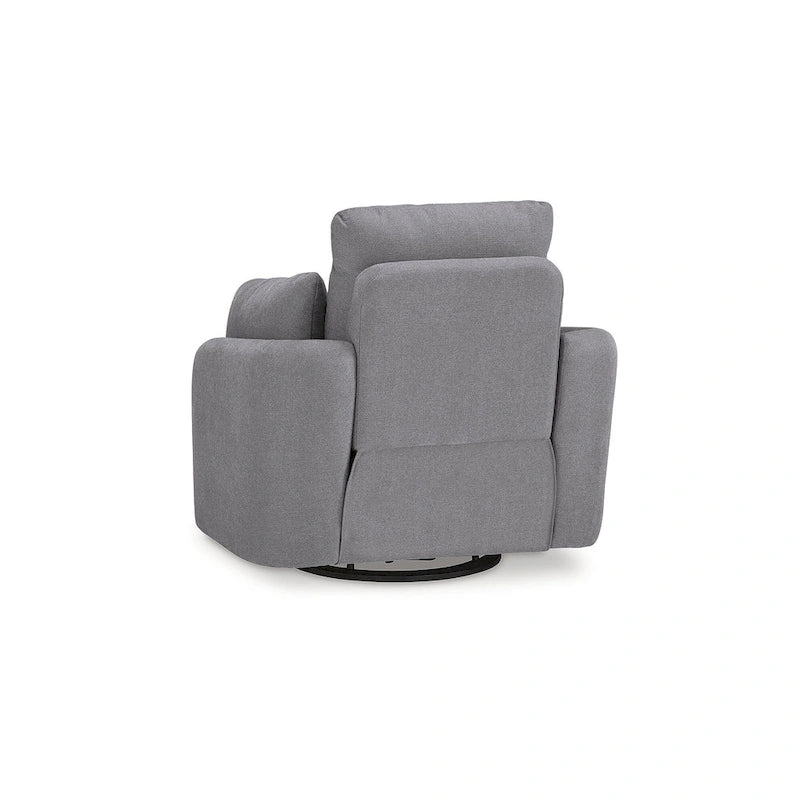 Fauteuil inclinable pivotant et coulissant gris foncé avec rangement dissimulé, tissu haute performance, pivotant à 360°