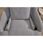 Fauteuil inclinable pivotant et coulissant gris foncé avec rangement dissimulé, tissu haute performance, pivotant à 360°