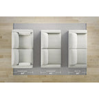 Fauteuil inclinable pivotant et coulissant gris foncé avec rangement dissimulé, tissu haute performance, pivotant à 360°
