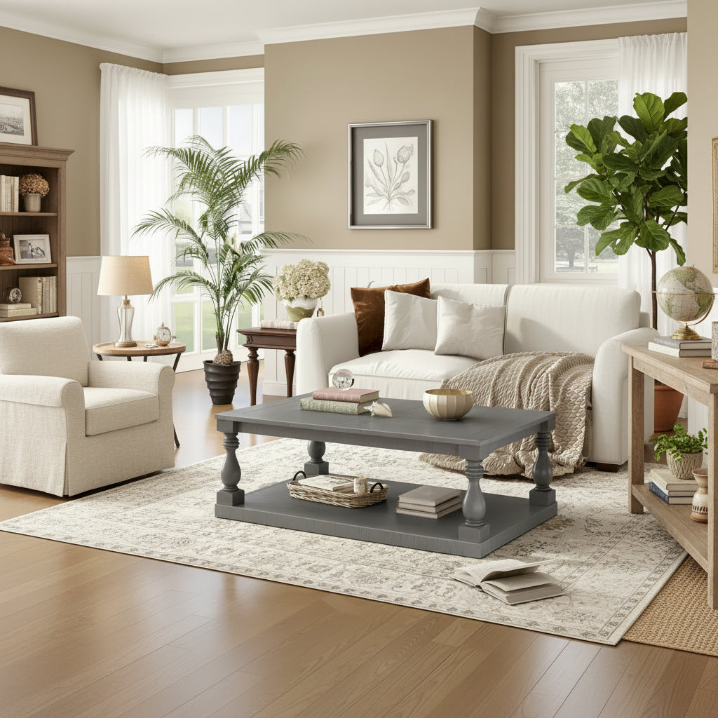 45 Vintage Coffee Table with Vase Legs