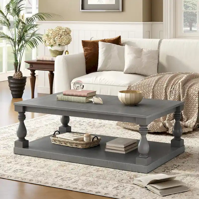 45 Vintage Coffee Table with Vase Legs