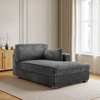 Canapé d'angle droit surdimensionné, flanelle de coton, pieds en bois massif, capacité de 180 kg