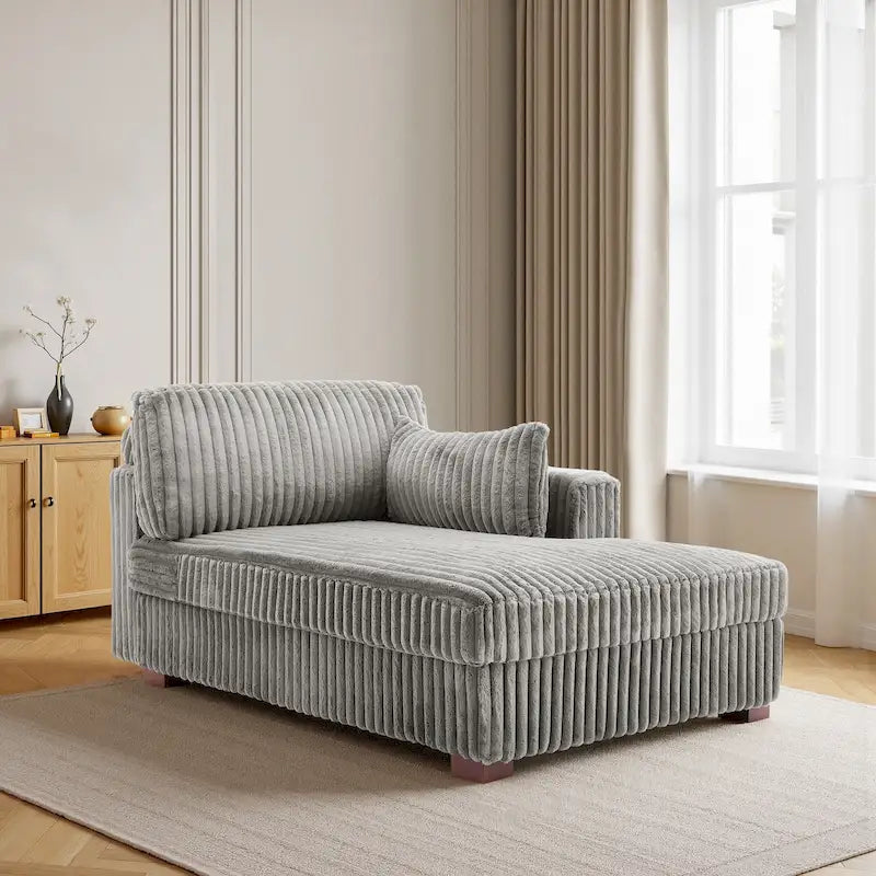 Canapé d'angle droit surdimensionné, flanelle de coton, pieds en bois massif, capacité de 180 kg