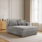 Canapé d'angle droit surdimensionné, flanelle de coton, pieds en bois massif, capacité de 180 kg