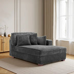 Canapé d'angle droit surdimensionné, flanelle de coton, pieds en bois massif, capacité de 180 kg