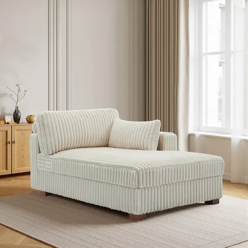 Canapé d'angle droit surdimensionné, flanelle de coton, pieds en bois massif, capacité de 180 kg