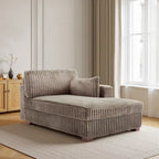 Canapé d'angle droit surdimensionné, flanelle de coton, pieds en bois massif, capacité de 180 kg