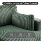 Canapé d'angle droit surdimensionné, flanelle de coton, pieds en bois massif, capacité de 180 kg