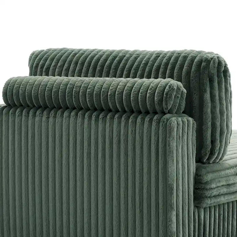 Canapé d'angle droit surdimensionné, flanelle de coton, pieds en bois massif, capacité de 180 kg