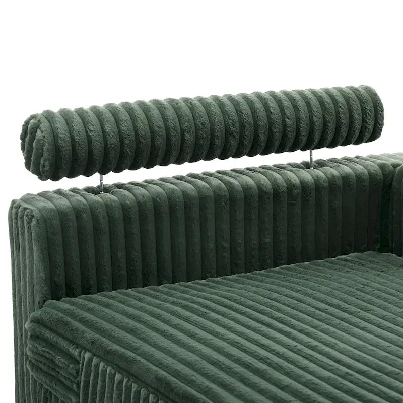Canapé d'angle droit surdimensionné, flanelle de coton, pieds en bois massif, capacité de 180 kg