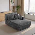 Canapé d'angle droit surdimensionné, flanelle de coton, pieds en bois massif, capacité de 180 kg