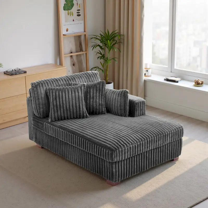 Canapé d'angle droit surdimensionné, flanelle de coton, pieds en bois massif, capacité de 180 kg