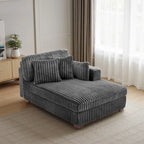 Canapé d'angle droit surdimensionné, flanelle de coton, pieds en bois massif, capacité de 180 kg