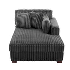 Canapé d'angle droit surdimensionné, flanelle de coton, pieds en bois massif, capacité de 180 kg