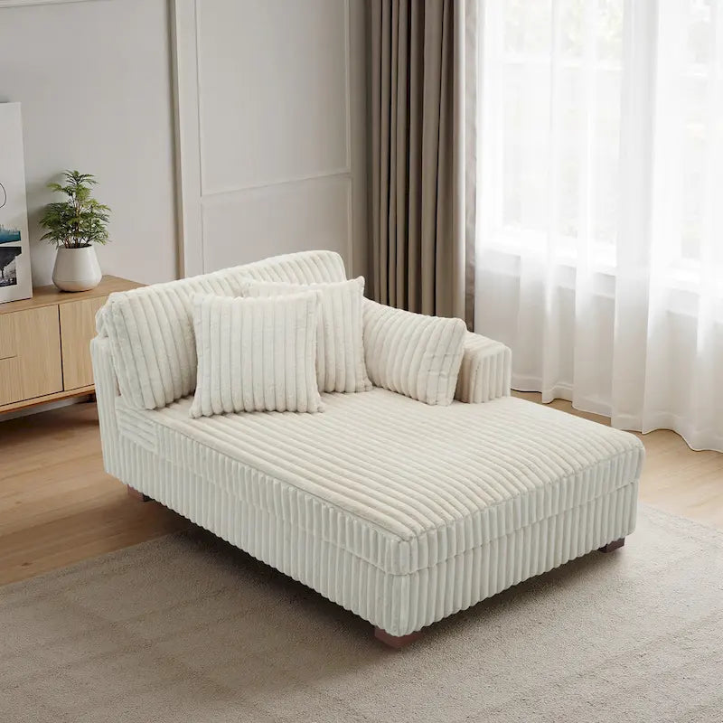 Canapé d'angle droit surdimensionné, flanelle de coton, pieds en bois massif, capacité de 180 kg