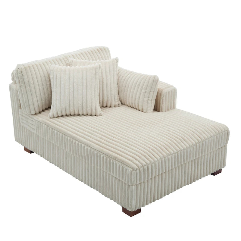 Canapé d'angle droit surdimensionné, flanelle de coton, pieds en bois massif, capacité de 180 kg