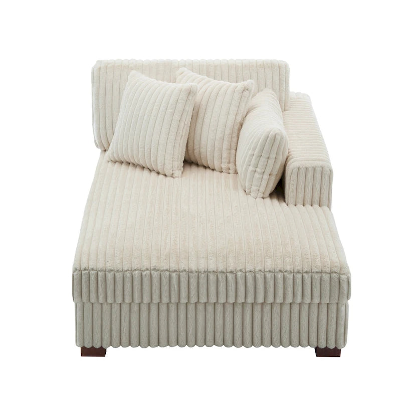 Canapé d'angle droit surdimensionné, flanelle de coton, pieds en bois massif, capacité de 180 kg