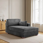 Canapé d'angle droit surdimensionné, flanelle de coton, pieds en bois massif, capacité de 180 kg