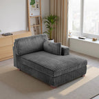 Canapé d'angle droit surdimensionné, flanelle de coton, pieds en bois massif, capacité de 180 kg