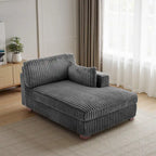 Canapé d'angle droit surdimensionné, flanelle de coton, pieds en bois massif, capacité de 180 kg