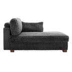 Canapé d'angle droit surdimensionné, flanelle de coton, pieds en bois massif, capacité de 180 kg