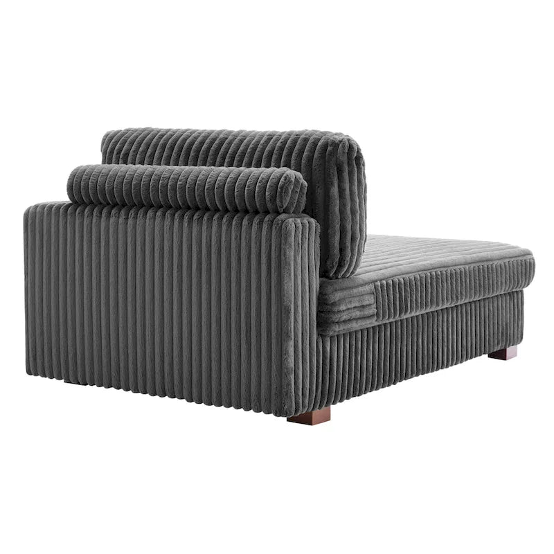 Canapé d'angle droit surdimensionné, flanelle de coton, pieds en bois massif, capacité de 180 kg