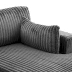 Canapé d'angle droit surdimensionné, flanelle de coton, pieds en bois massif, capacité de 180 kg