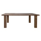 Table de salle à manger rectangulaire de 87 pouces, Bois de manguier massif brun rustique, Charme industriel