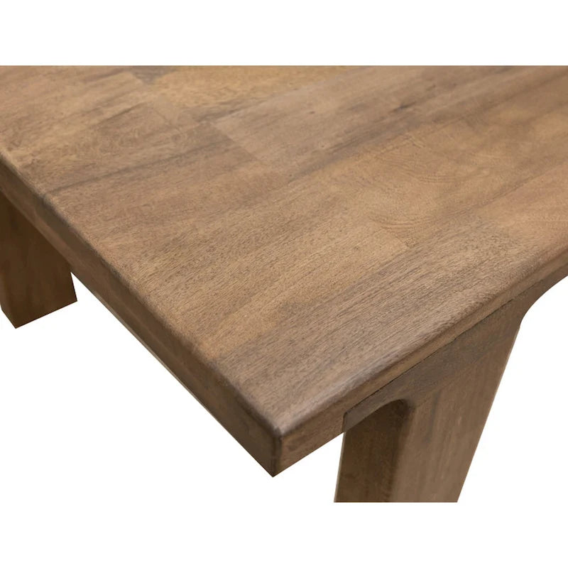 Table de salle à manger rectangulaire de 87 pouces, Bois de manguier massif brun rustique, Charme industriel