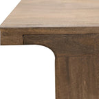 Table de salle à manger rectangulaire de 87 pouces, Bois de manguier massif brun rustique, Charme industriel