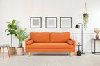 Exquisite 65 in. Orange Polyester 2-Seater Loveseat with Side Pockets and Round Pillows - 65 in