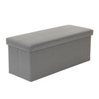 Banc de rangement pliable capitonné – Gris acier, siège facile à soulever, se plie à plat