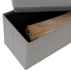 Banc de rangement pliable capitonné – Gris acier, siège facile à soulever, se plie à plat