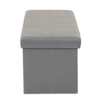 Banc de rangement pliable capitonné – Gris acier, siège facile à soulever, se plie à plat