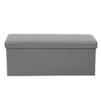 Banc de rangement pliable capitonné – Gris acier, siège facile à soulever, se plie à plat