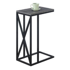 Table d'appoint en C avec étagère inférieure ouverte, table polyvalente à côté de la chaise ou du canapé
