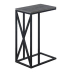 Table d'appoint en C avec étagère inférieure ouverte, table polyvalente à côté de la chaise ou du canapé