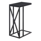 Table d'appoint en C avec étagère inférieure ouverte, table polyvalente à côté de la chaise ou du canapé