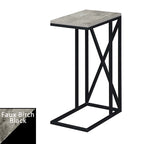 Table d'appoint en C avec étagère inférieure ouverte, table polyvalente à côté de la chaise ou du canapé
