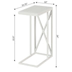 Table d'appoint en C avec étagère inférieure ouverte, table polyvalente à côté de la chaise ou du canapé