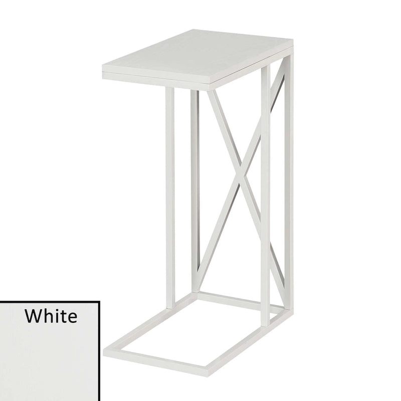 Table d'appoint en C avec étagère inférieure ouverte, table polyvalente à côté de la chaise ou du canapé