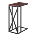 Table d'appoint en C avec étagère inférieure ouverte, table polyvalente à côté de la chaise ou du canapé