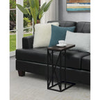 Table d'appoint en C avec étagère inférieure ouverte, table polyvalente à côté de la chaise ou du canapé