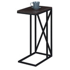 Table d'appoint en C avec étagère inférieure ouverte, table polyvalente à côté de la chaise ou du canapé