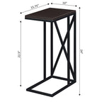 Table d'appoint en C avec étagère inférieure ouverte, table polyvalente à côté de la chaise ou du canapé
