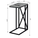 Table d'appoint en C avec étagère inférieure ouverte, table polyvalente à côté de la chaise ou du canapé
